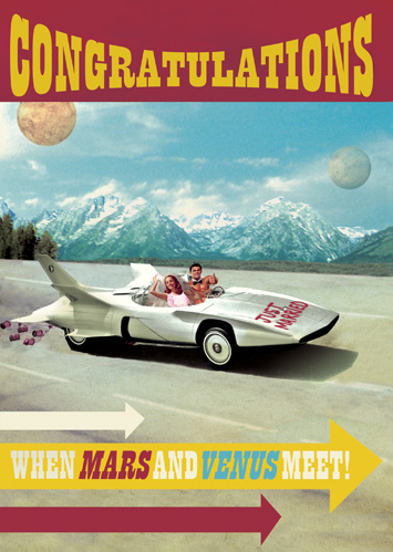 Congratulations Mars and Venus Greeting Card by Max Hernn